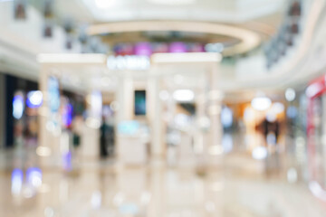 Abstract blur and defocus shopping mall in department store interior for background