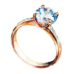 Engagement Ring Isolated on transparent background Remove png, Clipping Path, pen tool