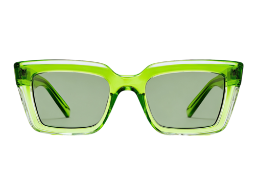 Bright green, geometric sunglasses frame - Powered by Adobe