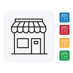 Showcase your small business with this modern storefront icon, perfect for startup branding, local shops, and dynamic market ventures looking for a vibrant logo