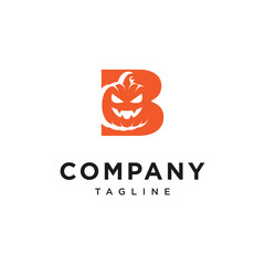 Letter B Pumpkin Halloween Logo Icon Vector