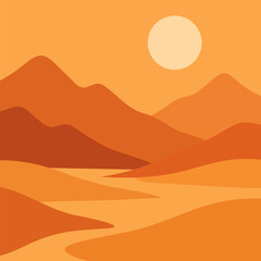 Desert Mountain vector template