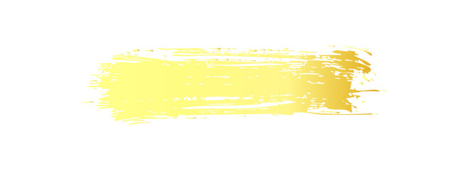 Gold bronze glitter paper piece brushstroke painting blot smear. Abstract glow shine stain on white background.Eps10