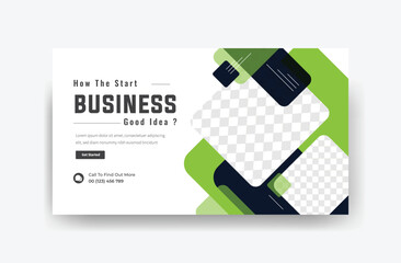 corporate business YouTube thumbnail design, business presentation template design 
