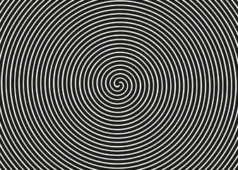 Hypnotic Black and White Spiral Pattern with Abstract Concentric Circles, Optical Illusion Background for Modern Art, Design Projects, and Visual Effect Concepts
