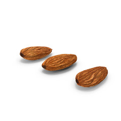 A closeup shot of almonds showing texture and natural brown tones.	