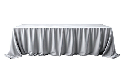 White cloth draped across a rectangular table against black