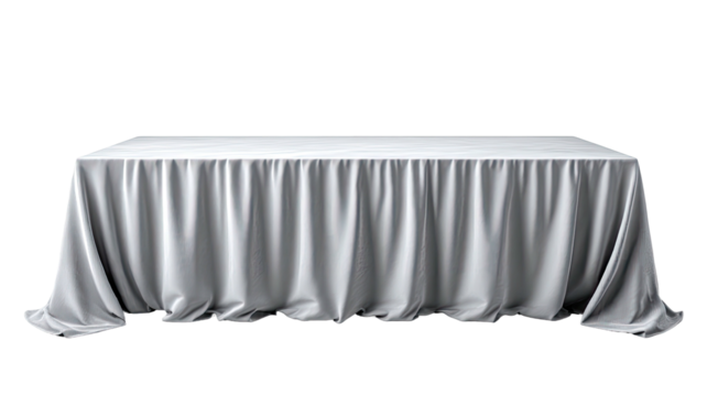 White cloth draped across a rectangular table against black