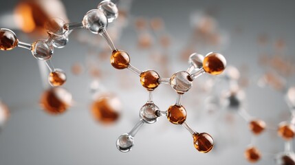 Molecules, 3D model. Atoms, chemical bonds, biomolecules molecular nano structure. Innovation in science, DNA, medicine, education. Chemistry science research, biology, pharmaceuticals biotechnology