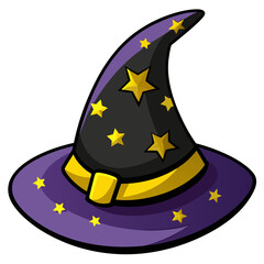 Wizard Hat Illustration &ndash; Stylized Magical Hat with Stars and Buckle