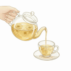 Yellow Tea Bloom Sunflower Blossom Tea isolated watercolor vector illustration svg