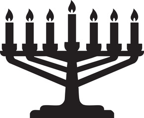 Kwanzaa Kinara Silhouettes Simple Seven Candles High Contrast African Design