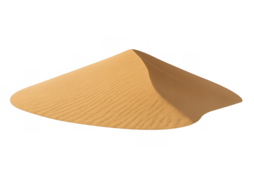 Sand dune isolated, showing desert landscape, arid environment, dry climate and natural formation on transparent background