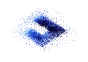 Blue, indistinct shape with speckled, blurred edges