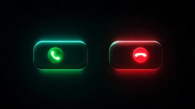 Call accept and decline neon interface buttons