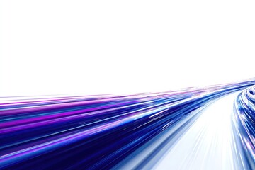 Abstract illustration of speed and motion with a bright, curving path against white