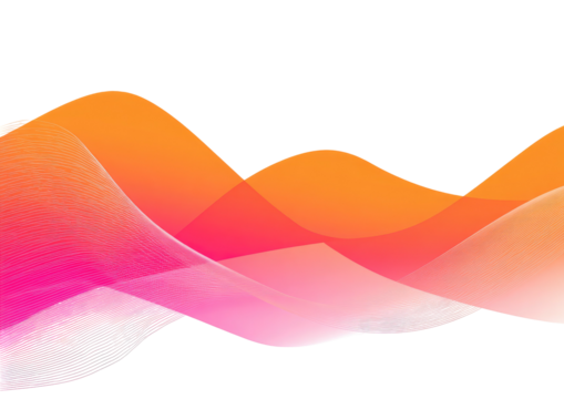 Gradient waves flow orange, red, and pink on black back