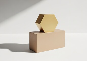 Geometric shapes stacked on white background isolated on white background