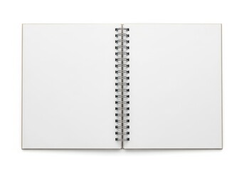 Blank spiral notebook isolated on white background