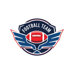 Vector art of American football team logo with bold ball, perfect for sports branding, club identity, or athletic apparel