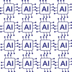 AI Chip Seamless Pattern Background - 1