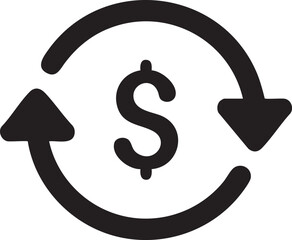 Subscription Service Icon Silhouettes Recurring Loop Arrow Payment Finance Design