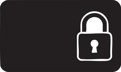 Credit Card Lock Silhouettes Secure Transaction Payment ECommerce Finance Design