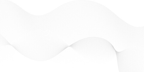 Minimal abstract wave digital white and gray blend futuristic technology flow tech transparent line stripe energy connection web music and sound, beautiful dynamic smooth space texture background.	