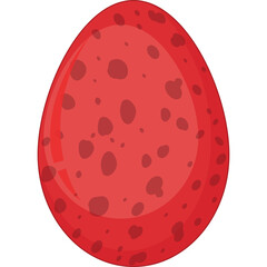 Red Easter Egg With Dark Red Speckles On Transparent Background