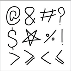 Hand drawn artistic signage with bold colors and text