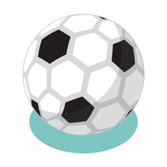 Obraz premium Classic black and white soccer ball isolated on a white background with a soft blue shadow