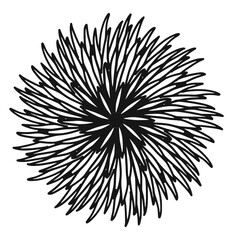Obraz premium round black and white flower, bunch of flower isolated on white background, Symmetrical stylized flower 