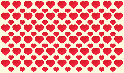 Red Heart Grid – Abstract Pattern of Uniform Love Symbols. Red hearts abstract background