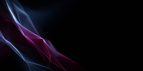 Fototapeta premium Abstract digital illustration featuring flowing waves of vibrant colors in shades of pink and blue, creating a dynamic and energetic visual experience with a dark background