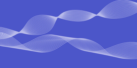 A smooth digital abstract background featuring flowing white wave lines on a solid blue surface, symbolizing motion, balance, and technology in a minimalist modern design.