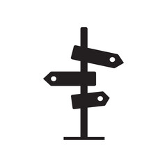 Signpost icon, vector sign, isolated on white. Guidepost symbol, logo illustration. Editable fill. Pixel perfect vector graphics 