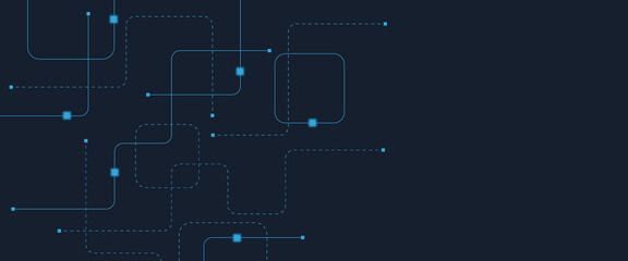 Abstract digital AI circuit board background with tech icons. Digital technology motherboard texture design. Engineering circuit board concept for poster, header, banner, website, presentation