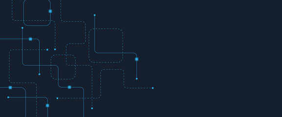 Abstract digital AI circuit board background with tech icons. Digital technology motherboard texture design. Engineering circuit board concept for poster, header, banner, website, presentation