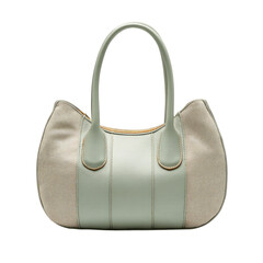 Mint & cream handbag, rounded shape, light-toned handles & accents