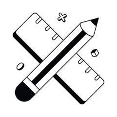 Showing professional instruments for creative work Vector Icon
