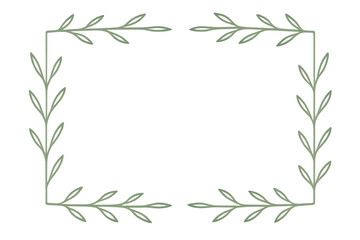 Obraz premium Green leaves creating rectangular border frame, natural decorative element with transparent background