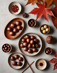 Autumn's Delight: Chocolate Chestnuts & Maple Leaves