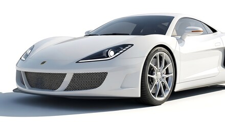 Fototapeta premium Front view of a generic and brandless moder car