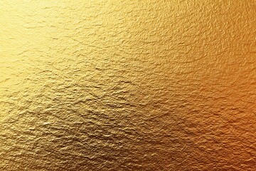 Gold foil texture creates a shimmering golden background ideal for artistic designs, presentations, or crafts featuring copper accents and metallic elements