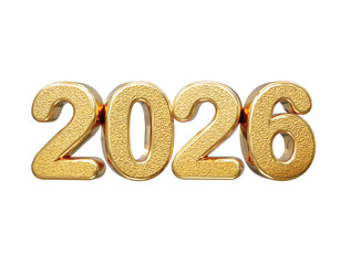 Golden New year text effect 2026 element