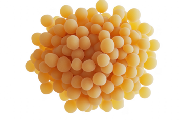 Cluster of soft spheres isolated on a transparent background