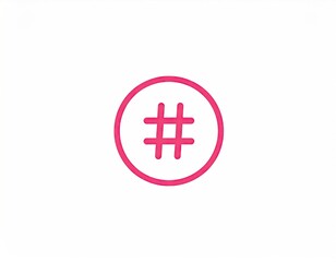 Fototapeta premium Hashtag Symbol in a Circle - Social Media and Digital Communication.