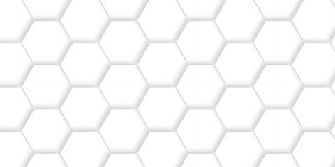 Fototapeta premium White Hexagonal Background. Luxury White Pattern. Futuristic abstract honeycomb mosaic white background. geometric mesh cell texture. modern futuristic wallpaper. 