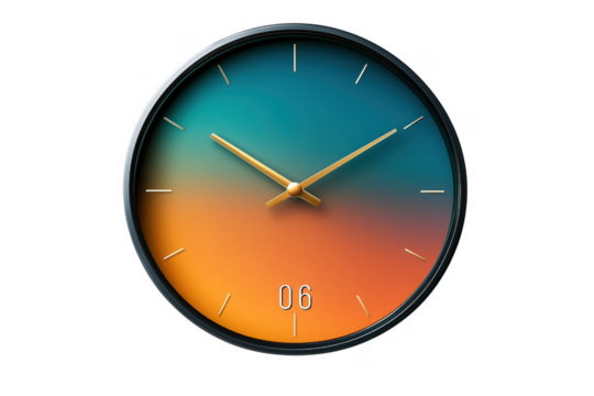 Gradient Dial Timepiece isolated on a transparent background
