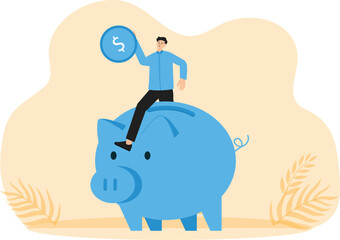 Financial education illustration set and Student characters investing money in education and knowledge. Personal finance management and financial literacy concept
